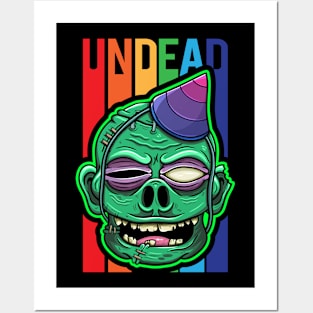 Rainbow Undead Zombie Party | Colorful Halloween Posters and Art